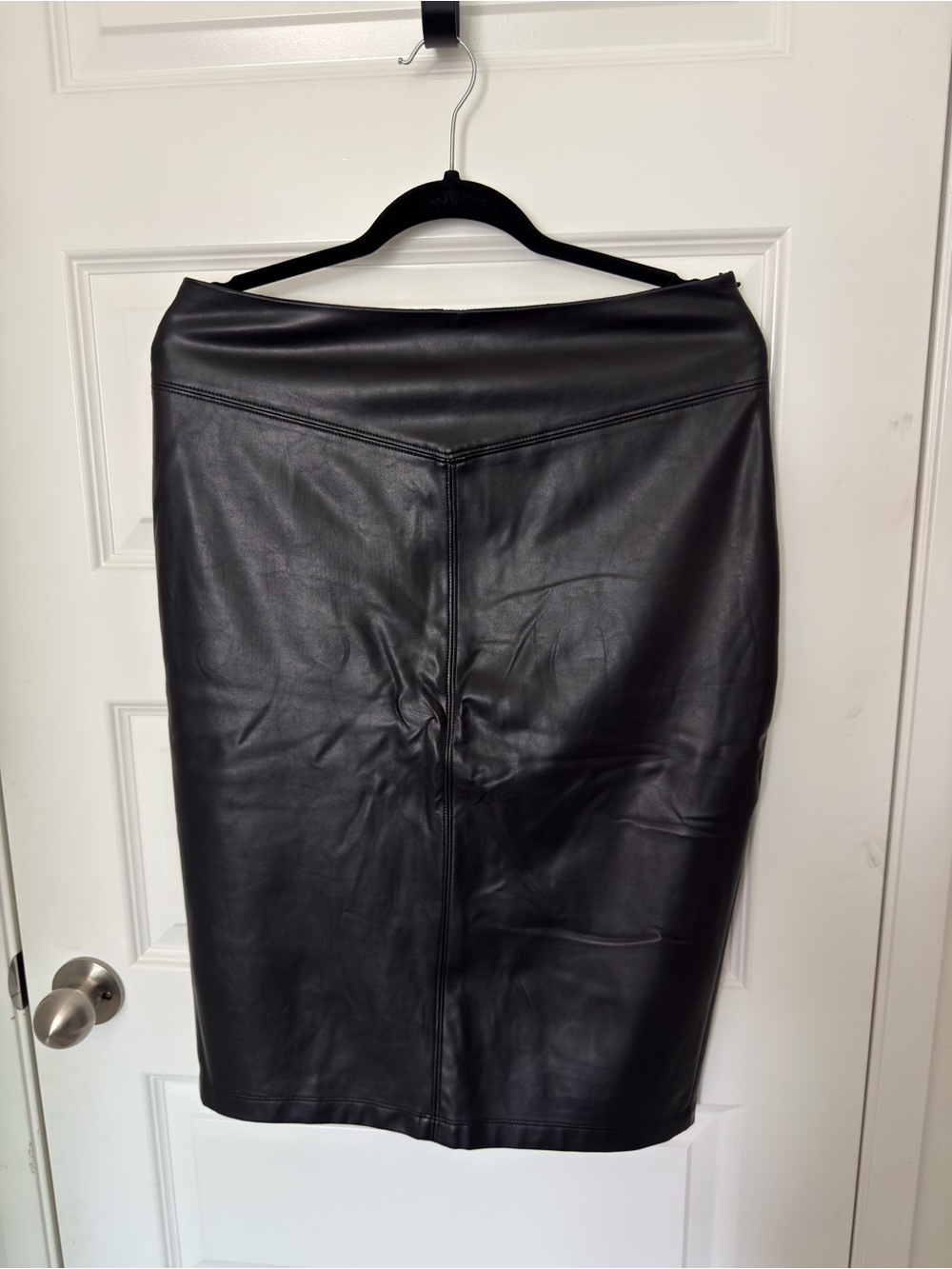 Express Black Faux Leather Pencil Skirt